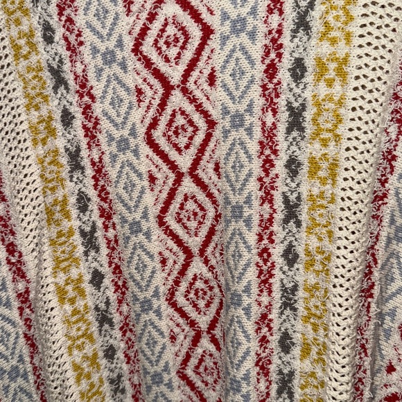 CAbi Red and Gray Knit Cardigan with Fringe - Picture 5 of 6